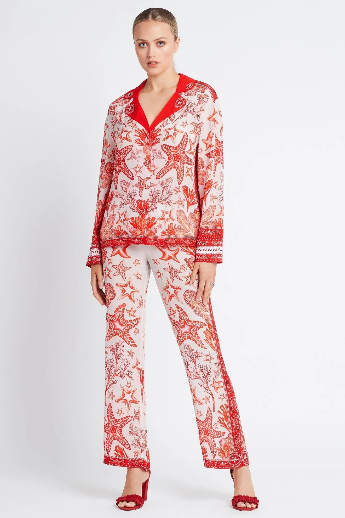 RED CORAL LOUNGE SHIRT