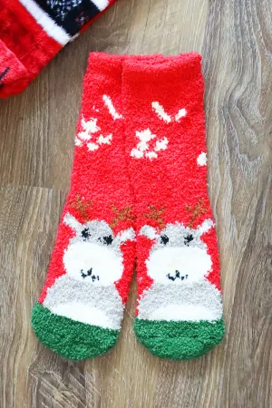 Reindeer Welcome Fuzzy Socks