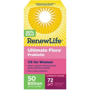 Renew Life Women's Extra Care Probiotic 50 Billion BONUS SIZE - Shelf Stable (72 VCaps)