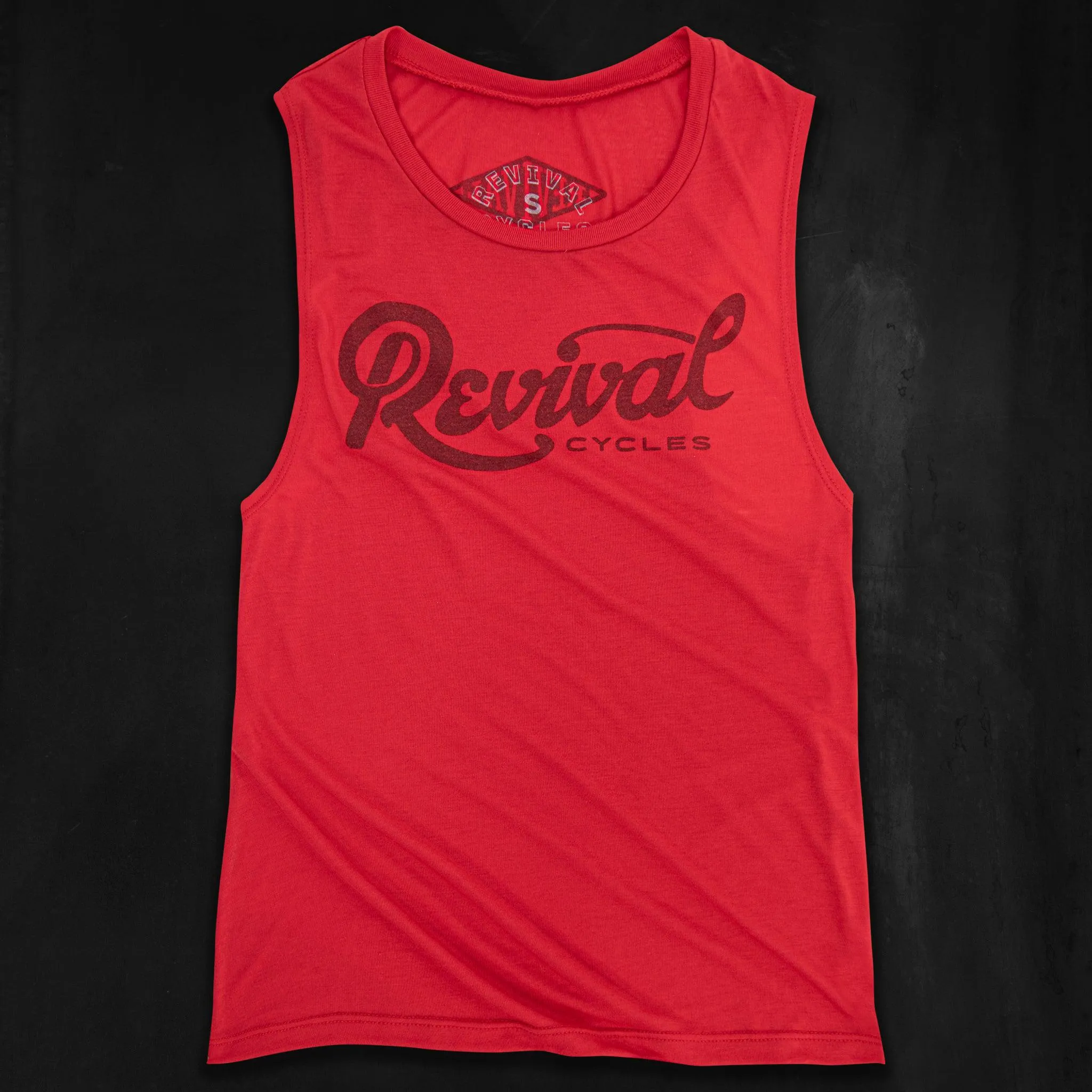 Revival Women's Script Muscle Tank - Red