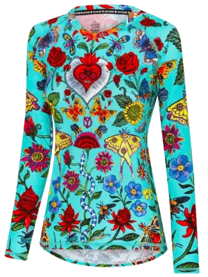 River Road Women's Long Sleeve MTB Jersey Aqua