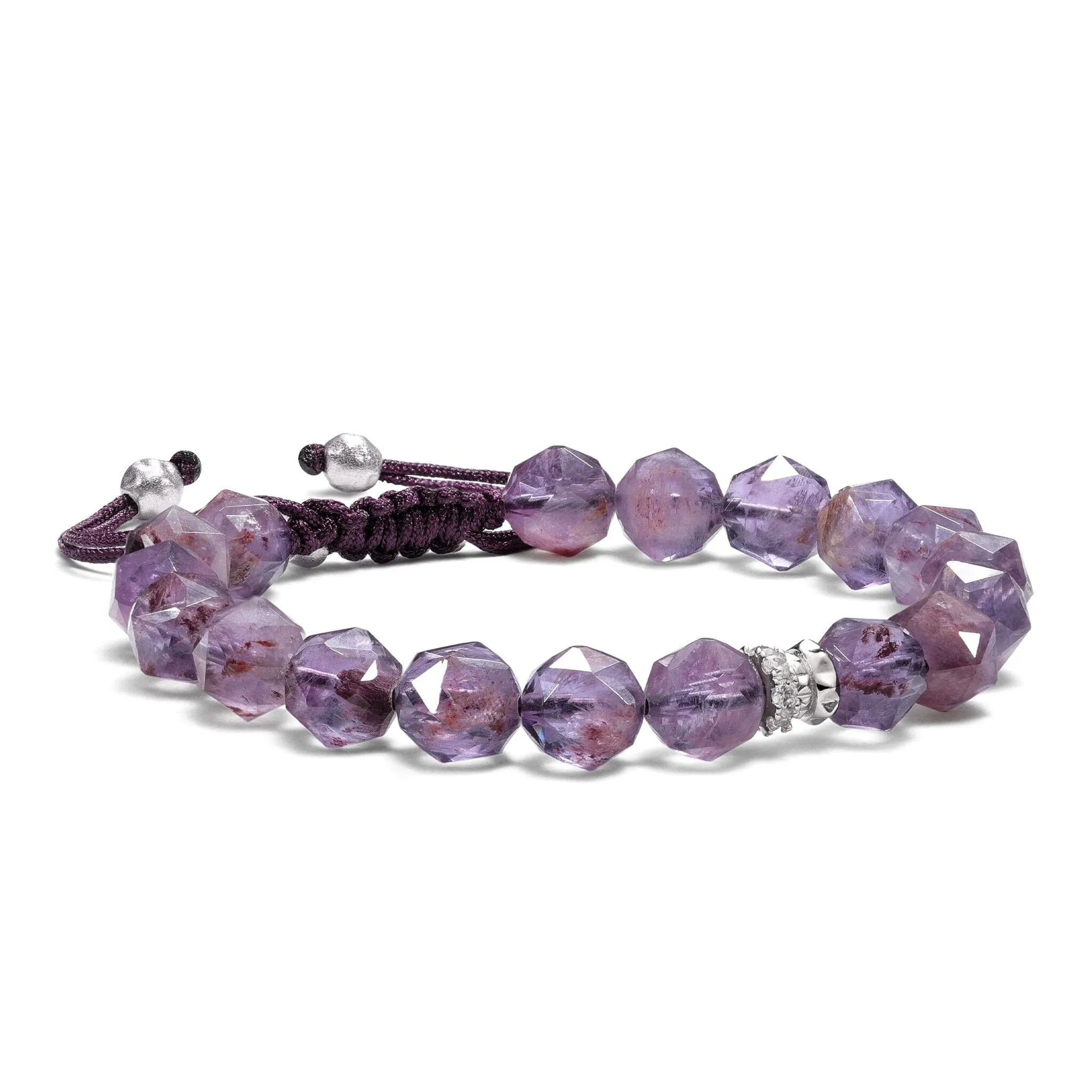 Rosa Roxburghii Phantom Quartz Macrame Bracelet