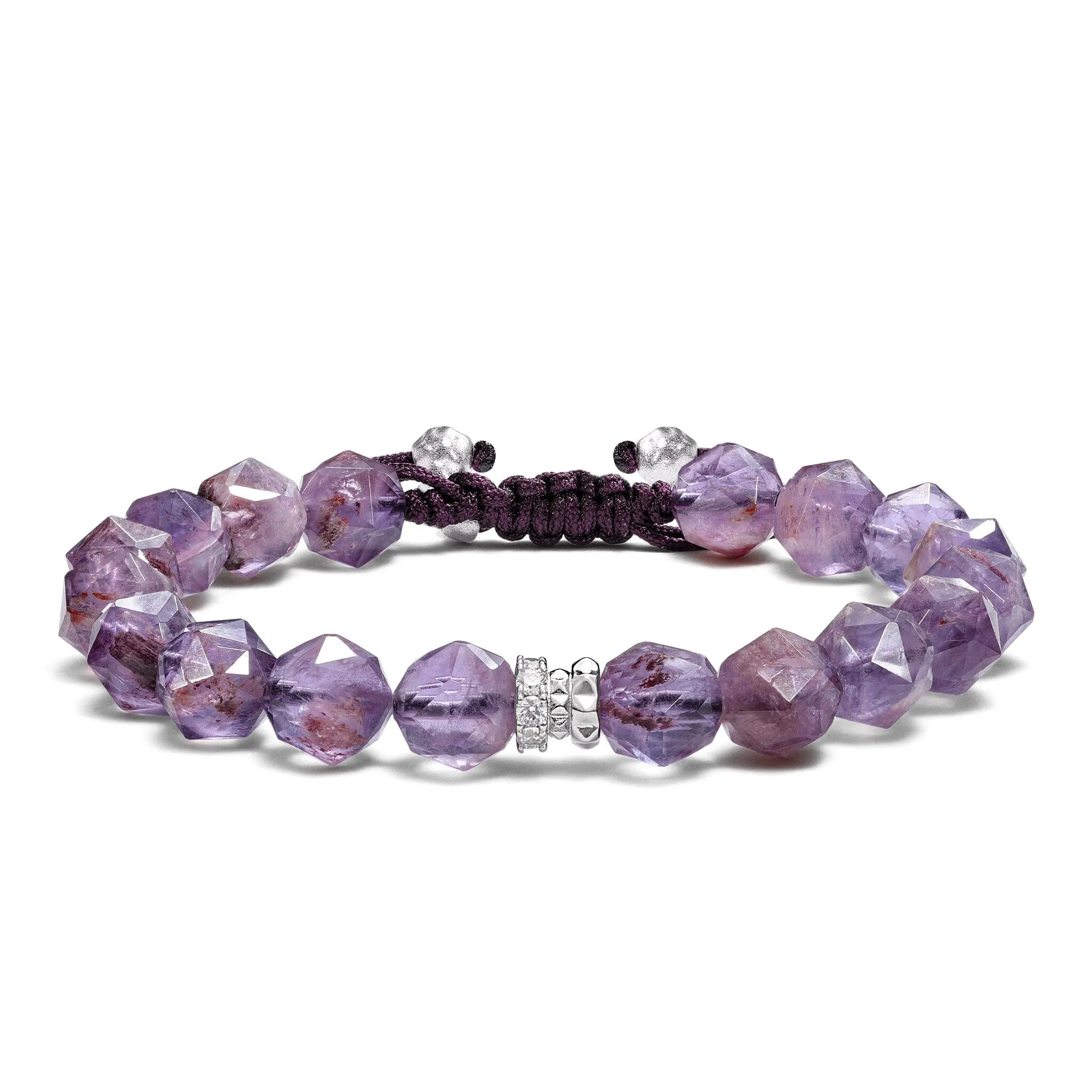 Rosa Roxburghii Phantom Quartz Macrame Bracelet