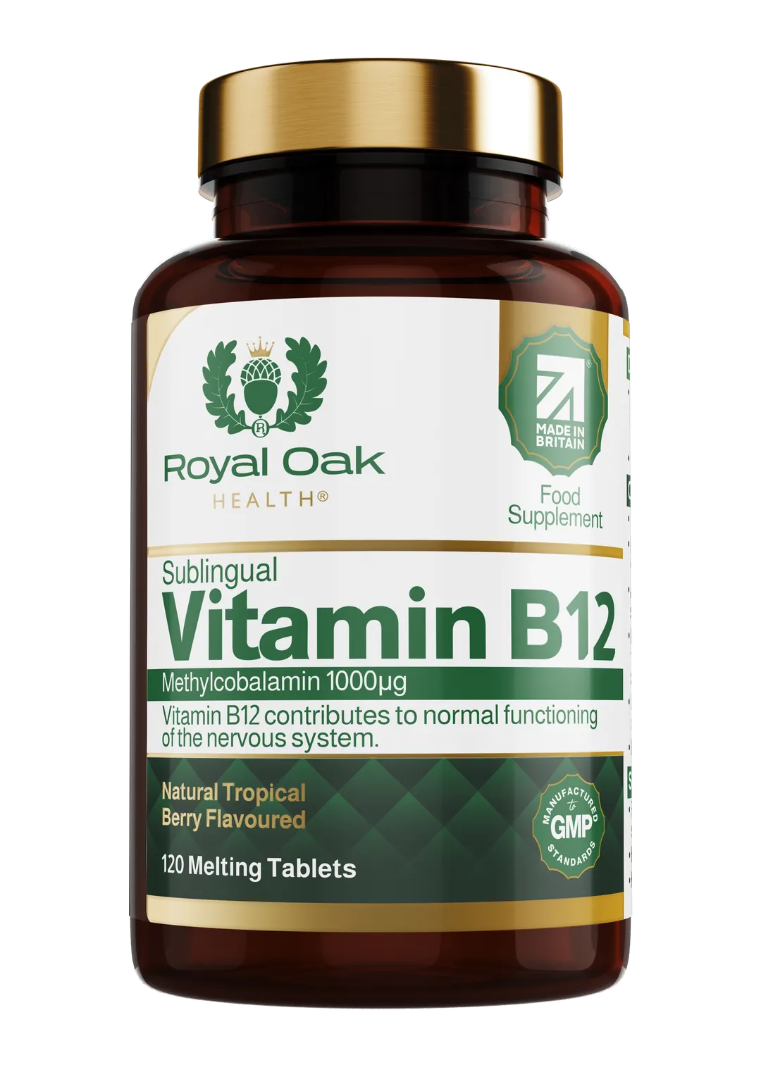 Royal Oak Health under the tongue contains vitamin B12 (methyhydamine) (120 tablets) Sublingual Vitamin B12 (METHYLCOBALAMIN) (120 Tablets)