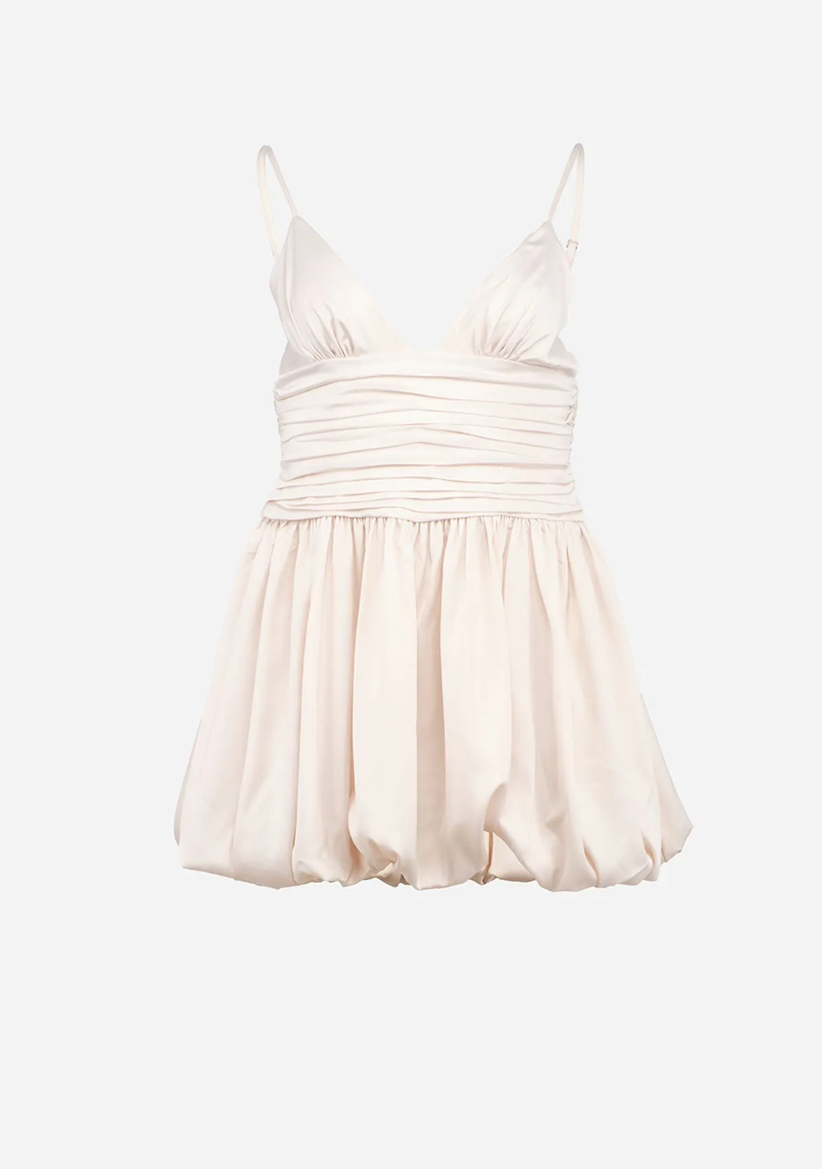 Ruched Bubble Hem Woven Dress