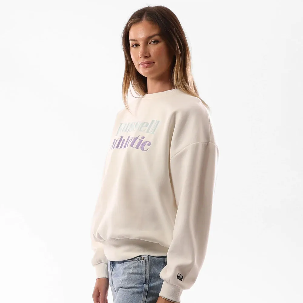 Russell Athletic Womens Two Tone Serif Crew