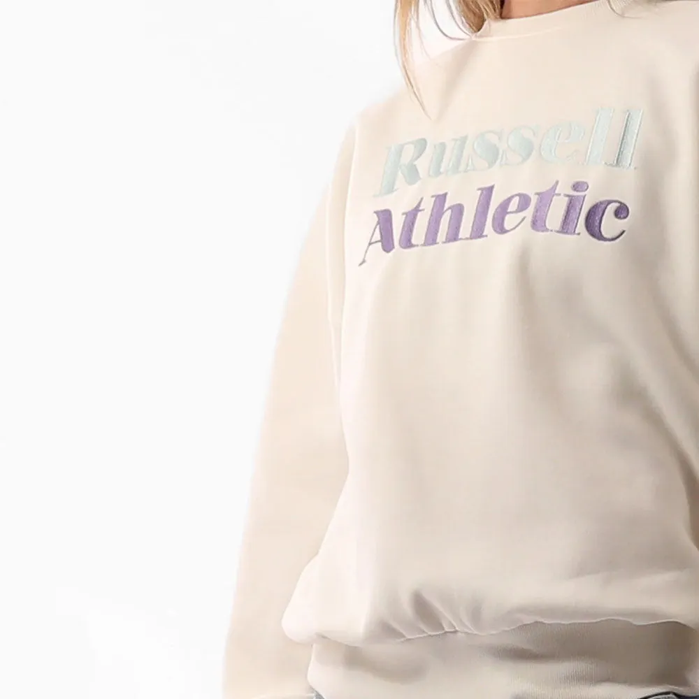 Russell Athletic Womens Two Tone Serif Crew