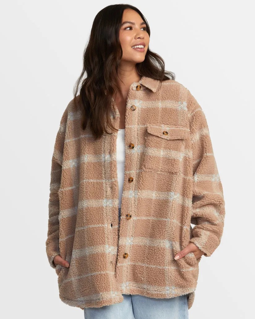 RVCA Womens Birdie Shacket Flannel Jacket