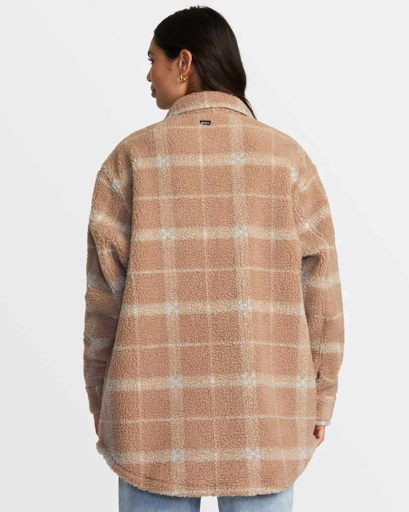 RVCA Womens Birdie Shacket Flannel Jacket