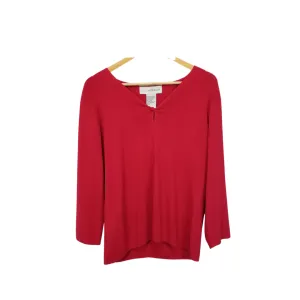 Sag Harbor Red Keyhole Blouse
