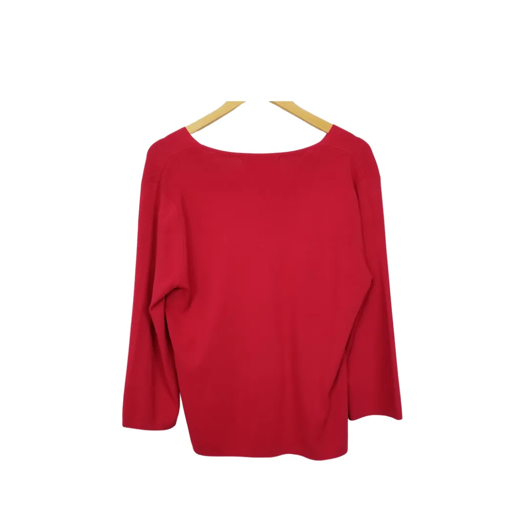 Sag Harbor Red Keyhole Blouse