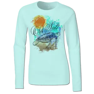 Salty Turtle - Ladies Performance Fishing Tee - Long Sleeve
