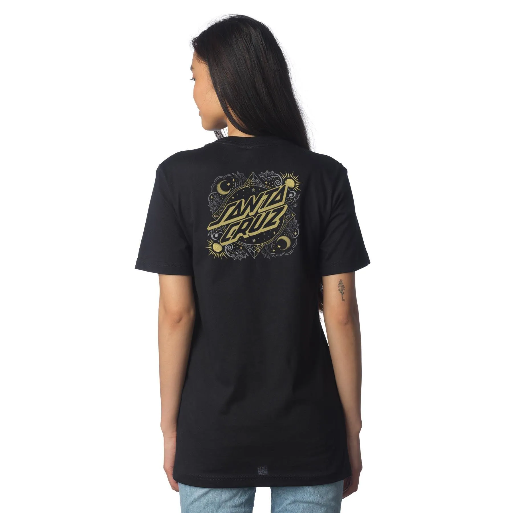 SANTA CRUZ Women's Ornate Dot Center Relaxed Tee Black