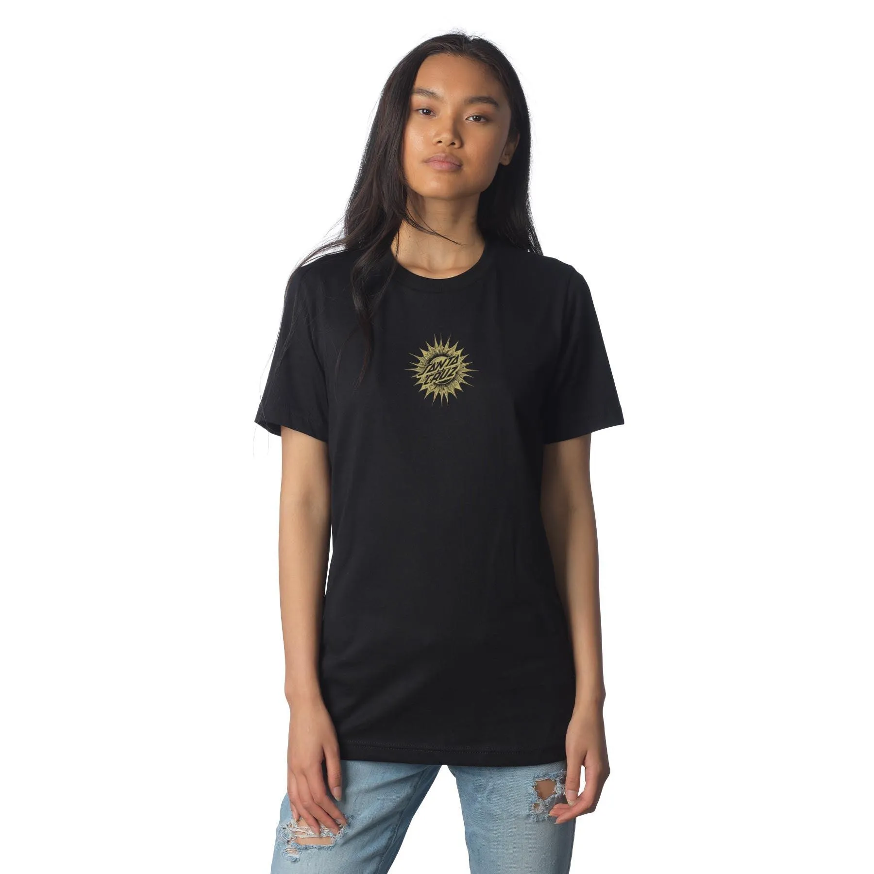 SANTA CRUZ Women's Ornate Dot Center Relaxed Tee Black