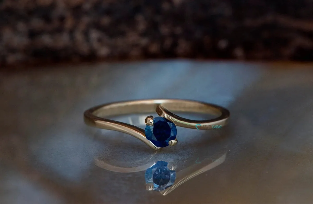 Sapphire solitaire ring