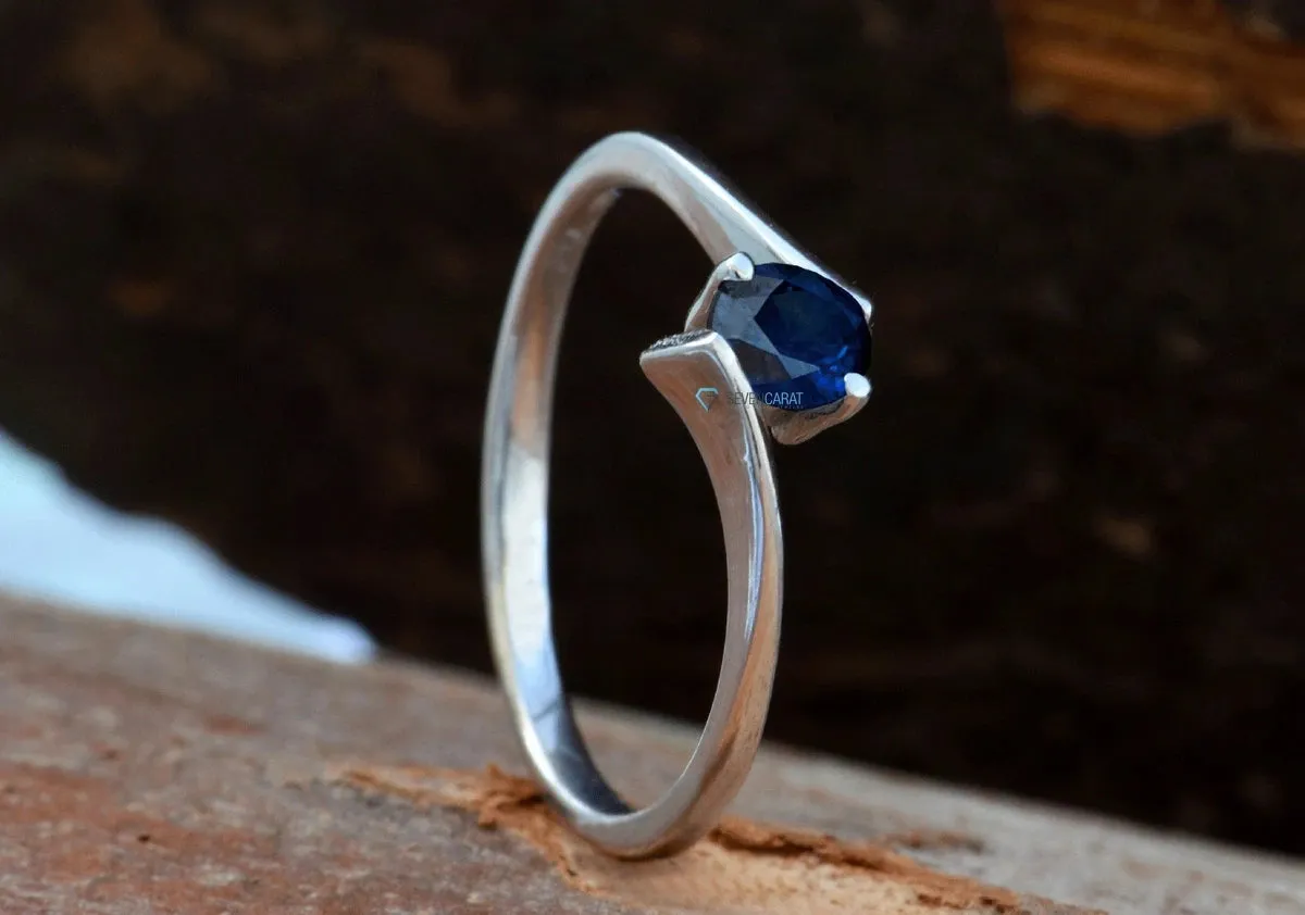 Sapphire solitaire ring
