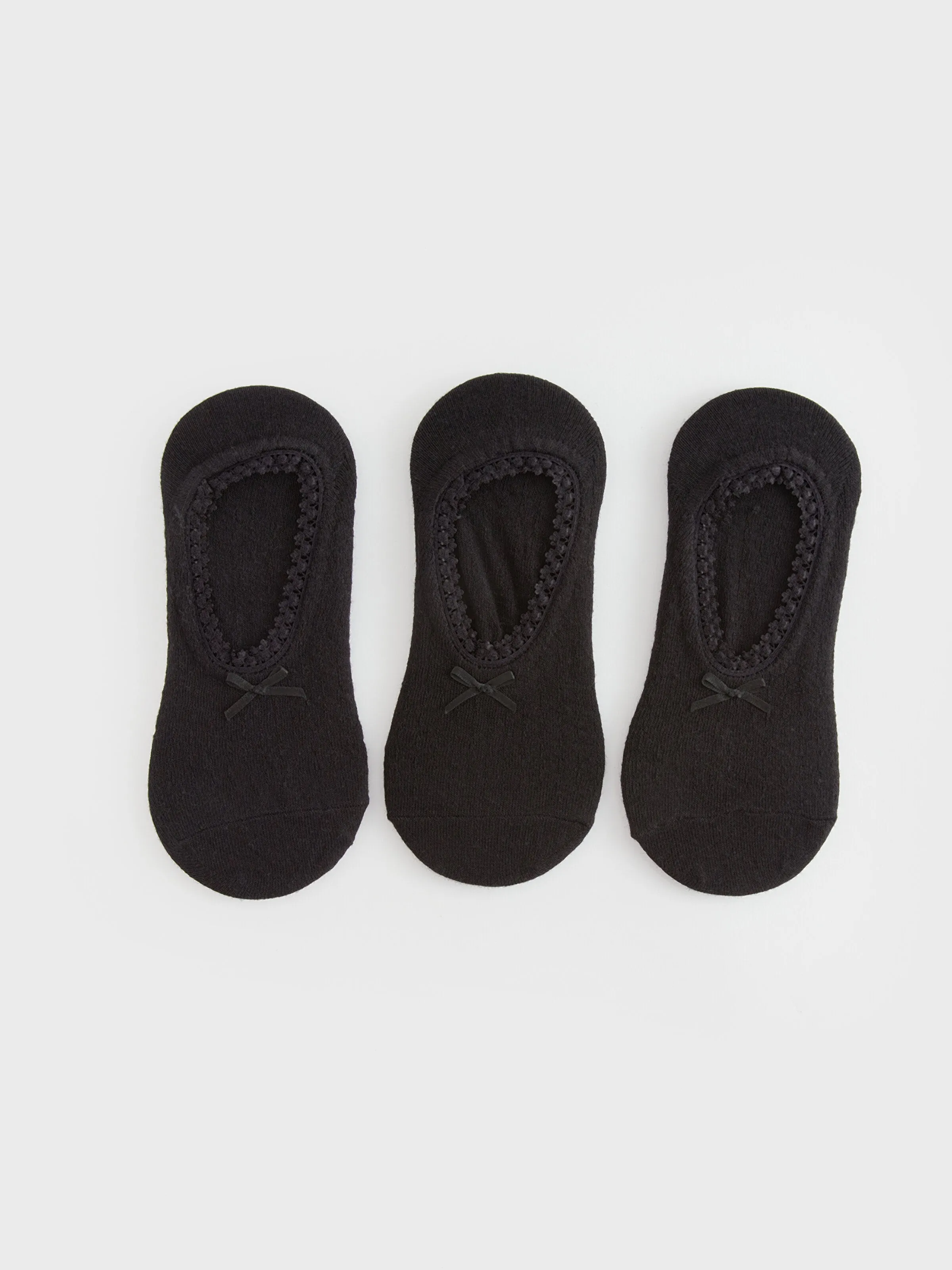 Self Patterned Women Ballerina Socks 3 Pack