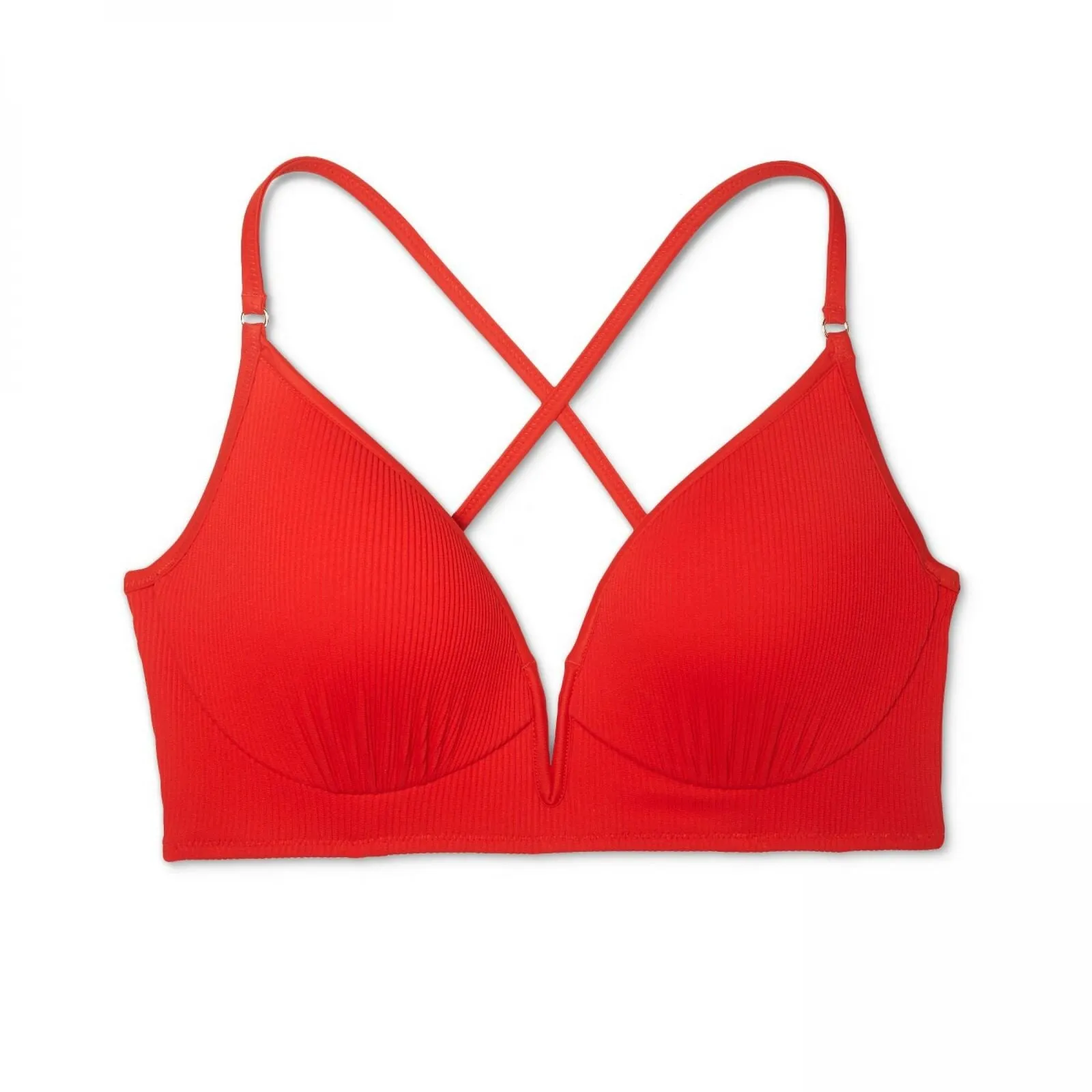 Shade & Shore Women's Dream Lightly Lined V Wire Ribbed Bikini Top