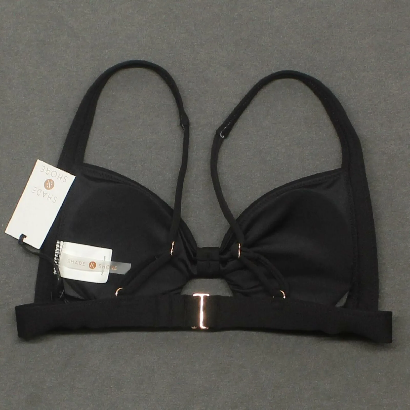 Shade & Shore Women's Knot-Front Crepe Textured Bralette Bikini Top