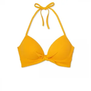 Shade & Shore Women's Light Lift Textured Twist Front Bikini Top