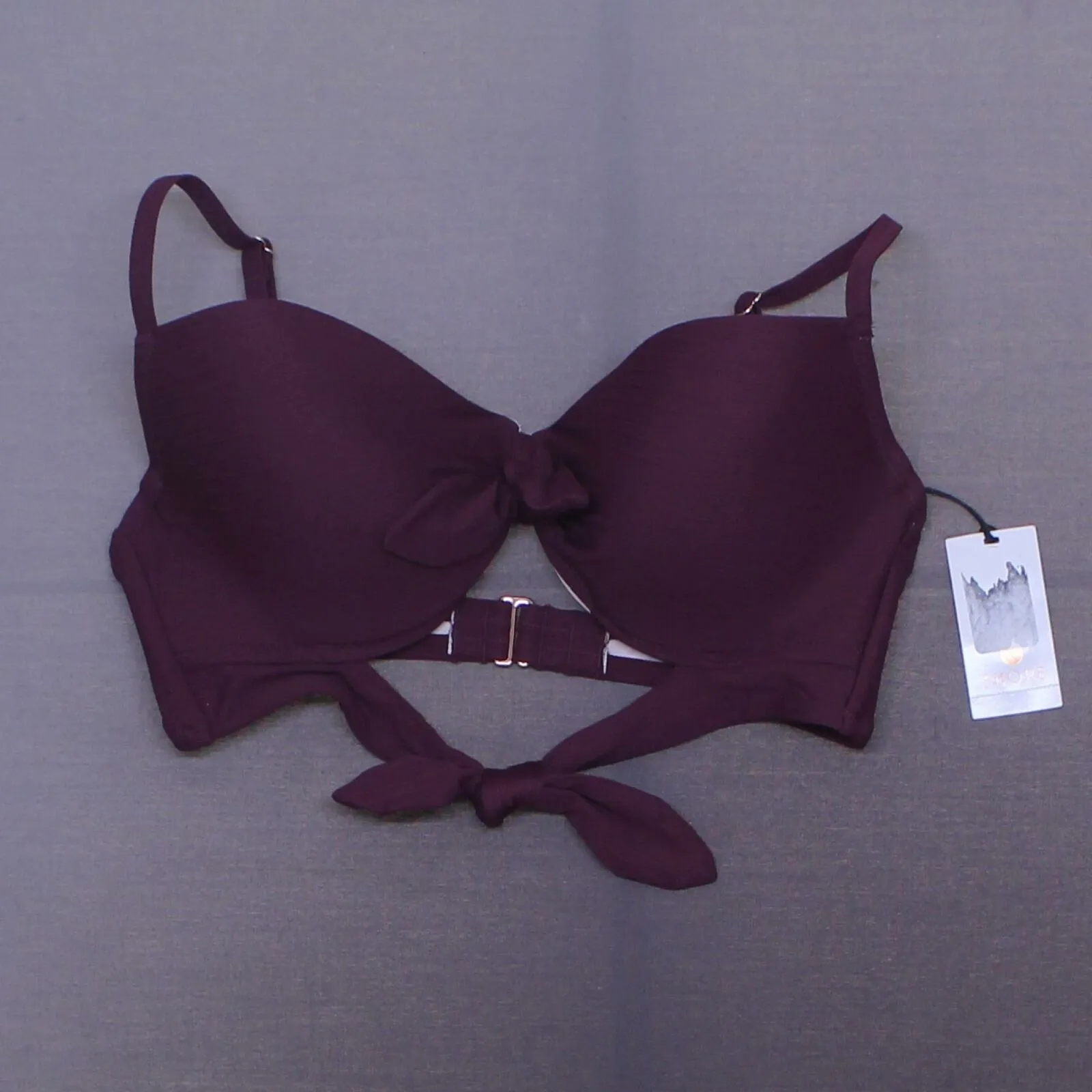 Shade & Shore Women's Light Lined Double Tie Front Ribbed Bikini Top