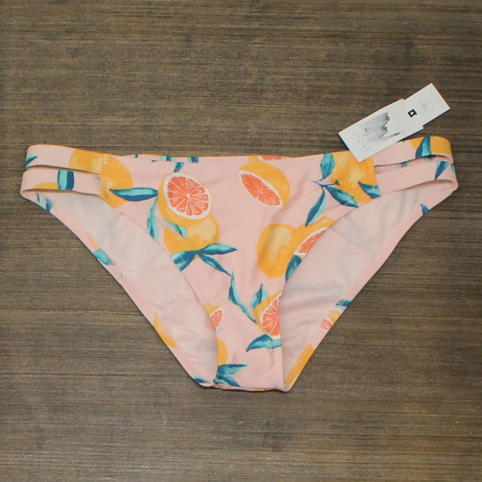 Shade & Shore Women's Strappy Side Textured Cheeky Bikini Bottom AFR63