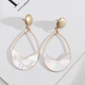 Shell & 18K Gold-Plated Pear Drop Earrings