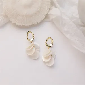 Shell & 18K Gold-Plated Tiered Drop Earrings