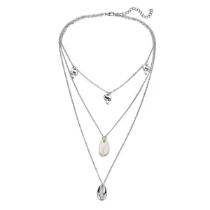 Shell & Silver-Plated Palm Tree Layered Pendant Necklace