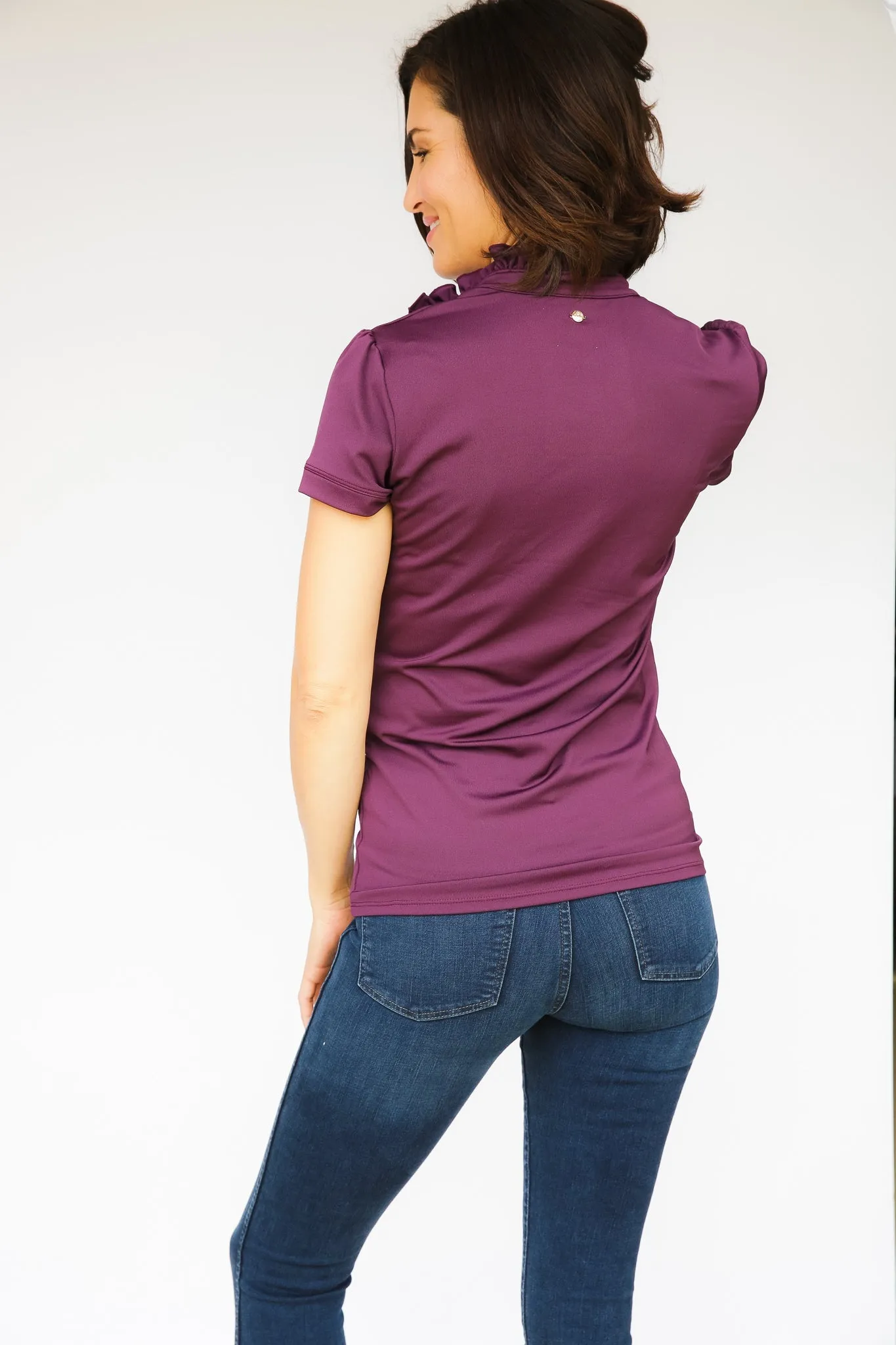 Short Sleeve Isabelle Shirt - Eggplant