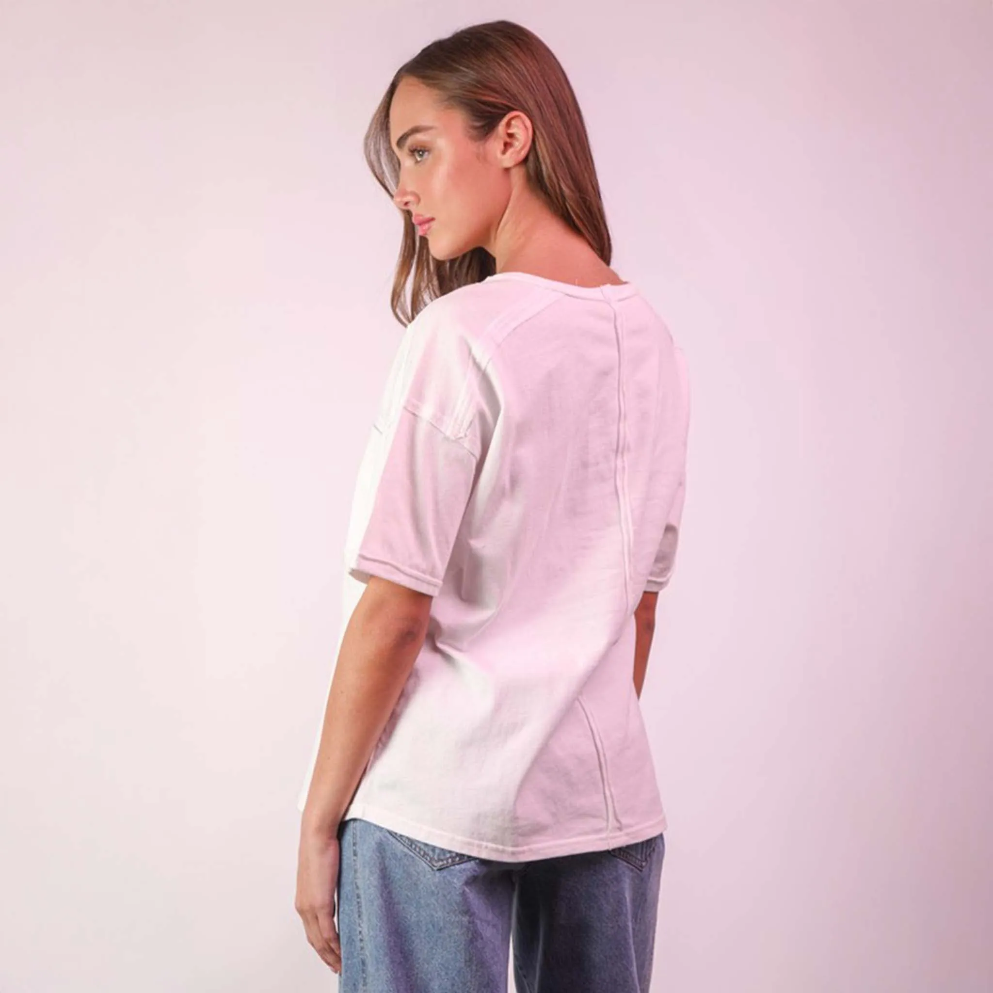 Short Sleeve Pocket Back Seam Top