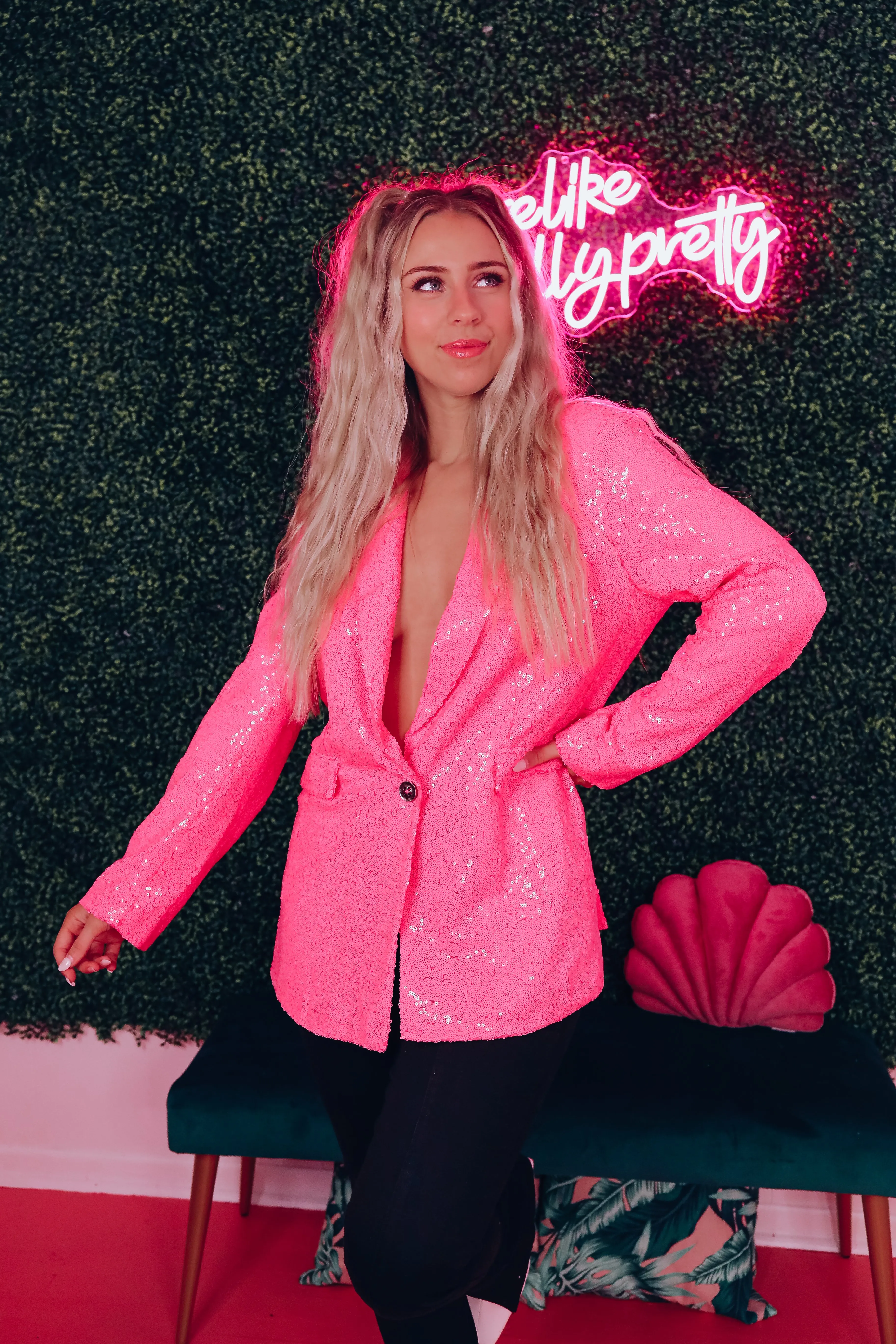 Showstopper Sequin Blazer - Pink