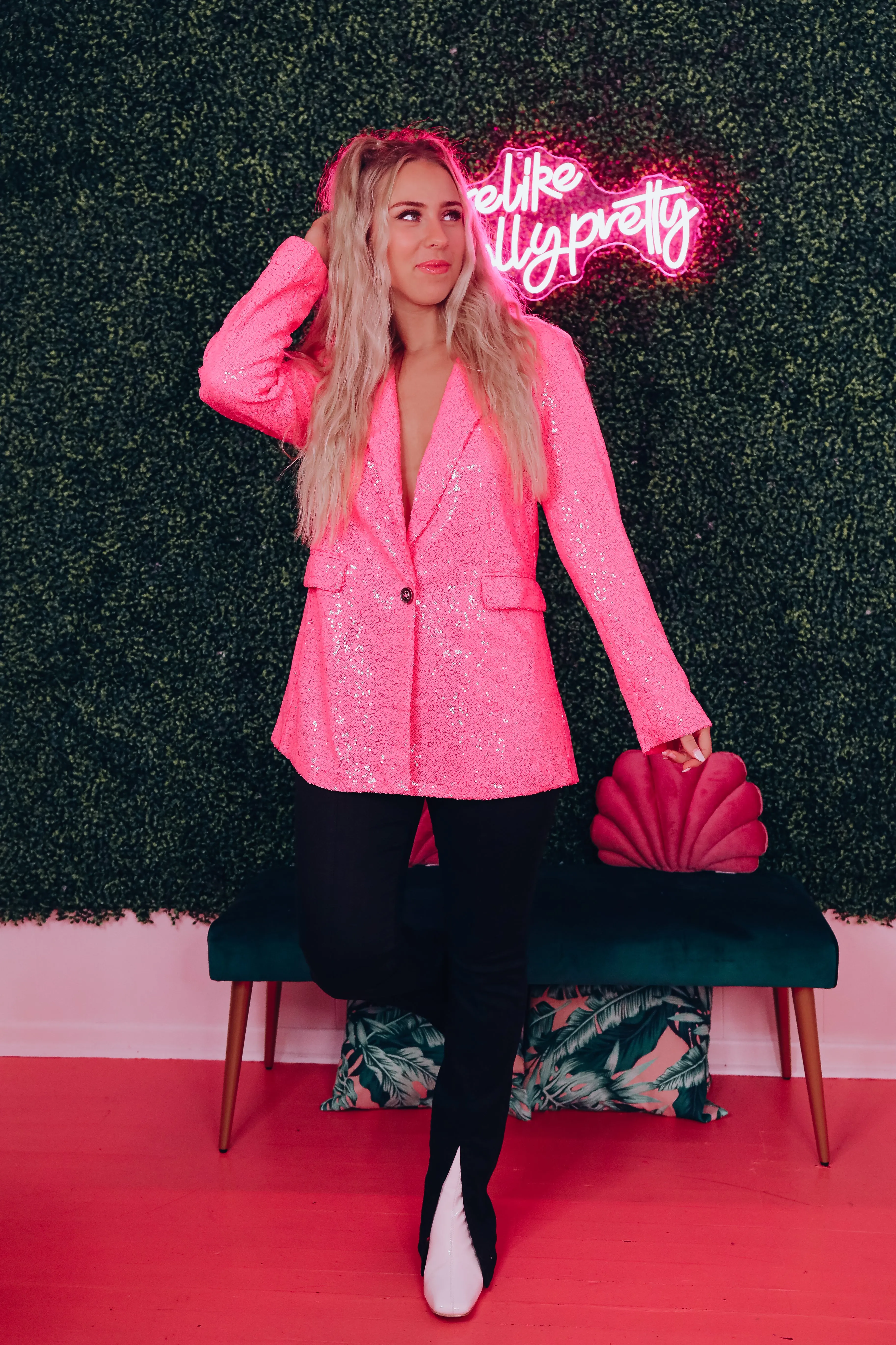 Showstopper Sequin Blazer - Pink