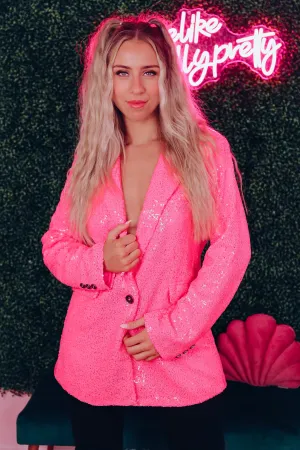 Showstopper Sequin Blazer - Pink