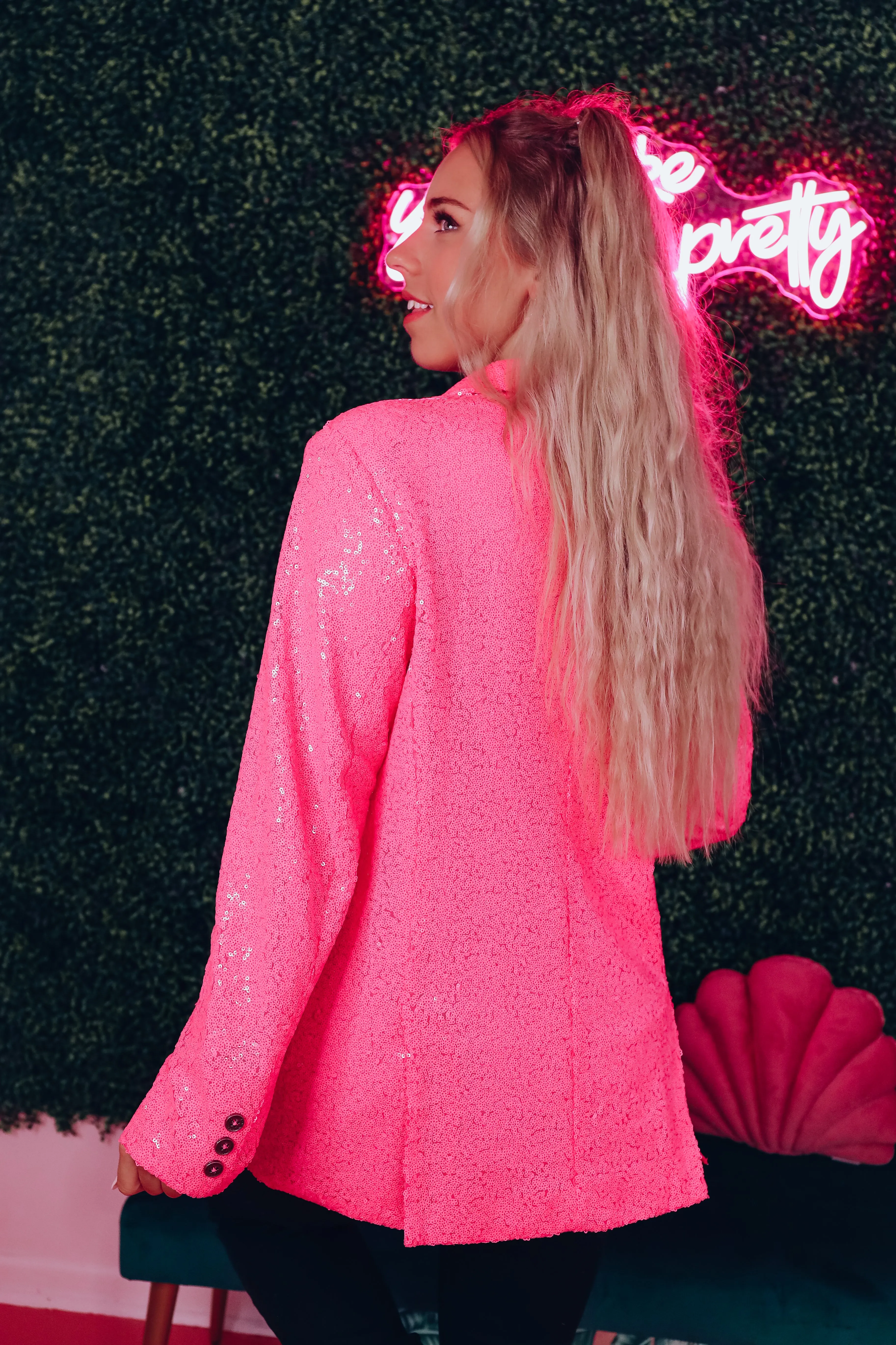 Showstopper Sequin Blazer - Pink