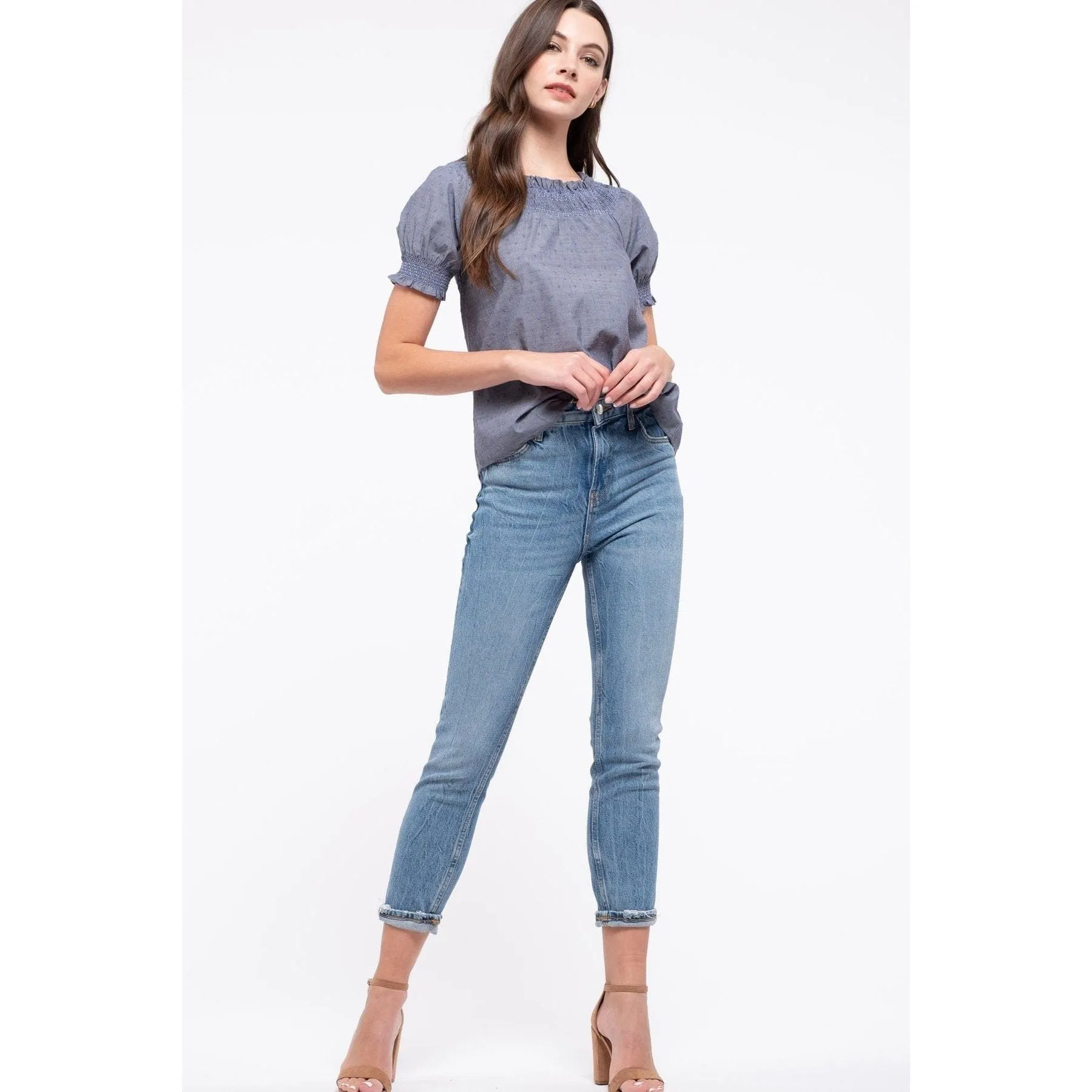 Smocked Puff Sleeve Top