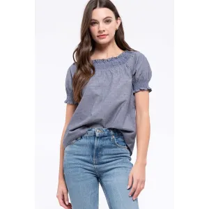Smocked Puff Sleeve Top