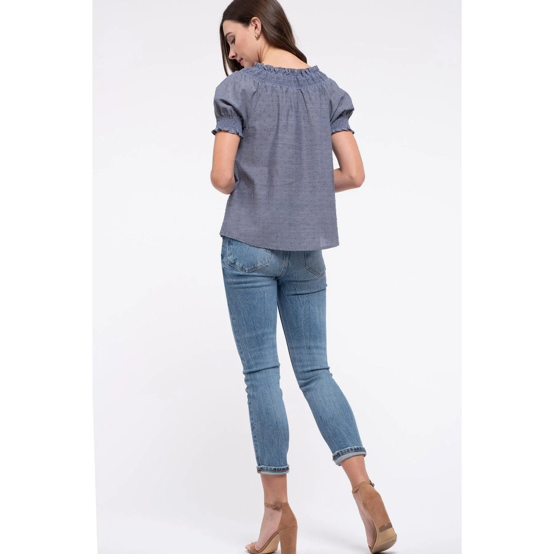 Smocked Puff Sleeve Top