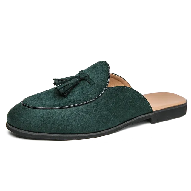 Sommer Herren Wildleder Halb-Loafer mit Quasten