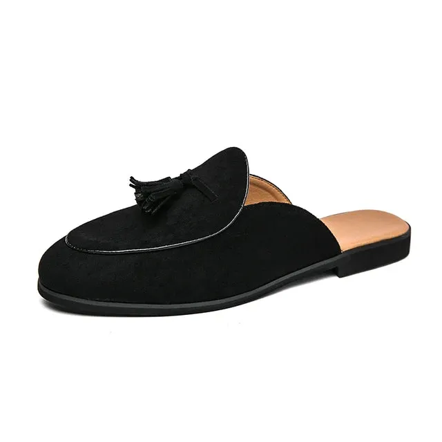 Sommer Herren Wildleder Halb-Loafer mit Quasten