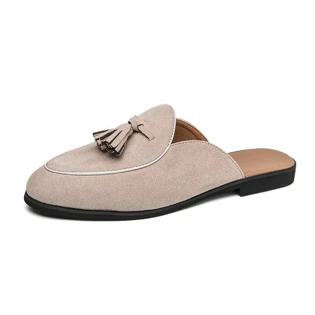 Sommer Herren Wildleder Halb-Loafer mit Quasten