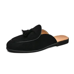 Sommer Herren Wildleder Halb-Loafer mit Quasten