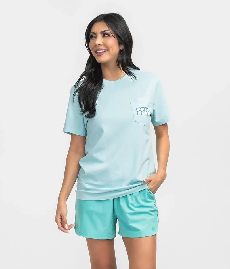 Southern Shirt Sunset Cruise Tee SS - Aquamarine