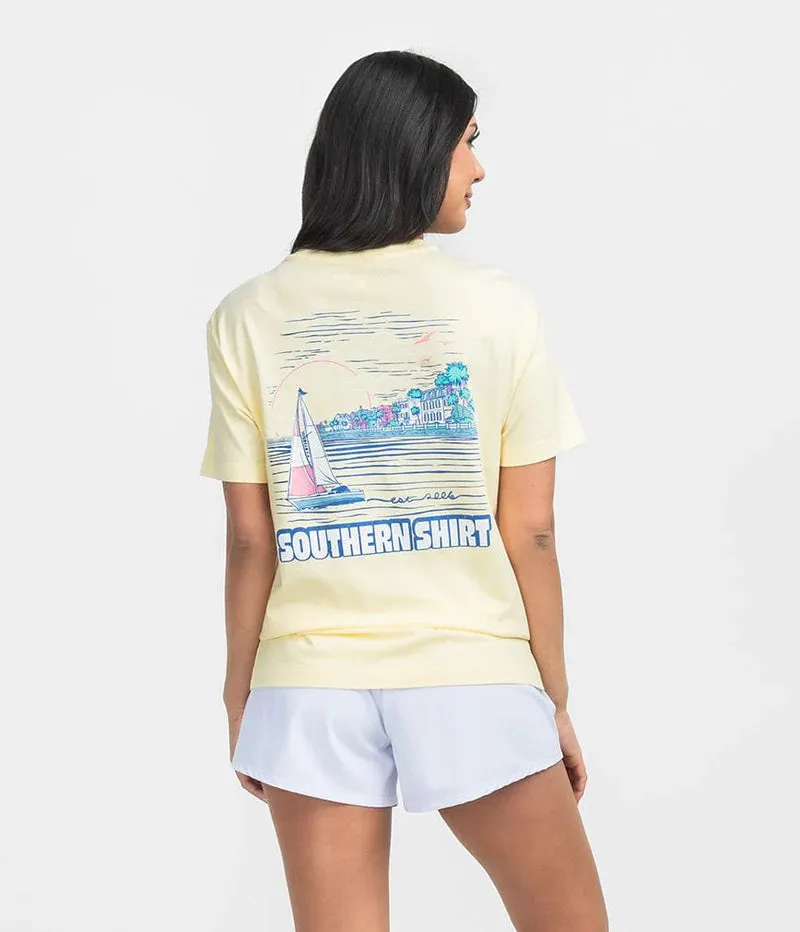 Southern Shirt Sunset Cruise Tee SS - Aquamarine