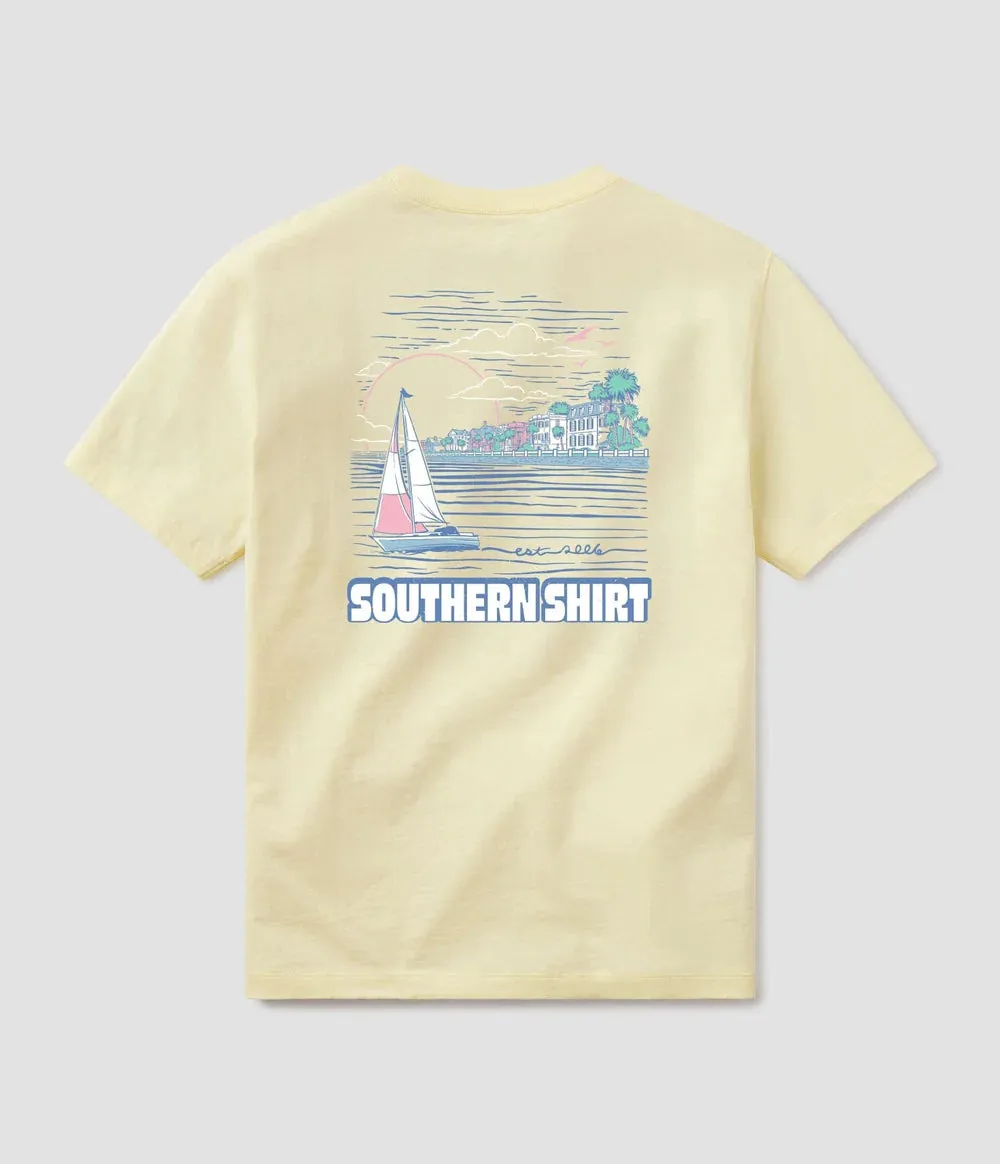 Southern Shirt Sunset Cruise Tee SS - Aquamarine