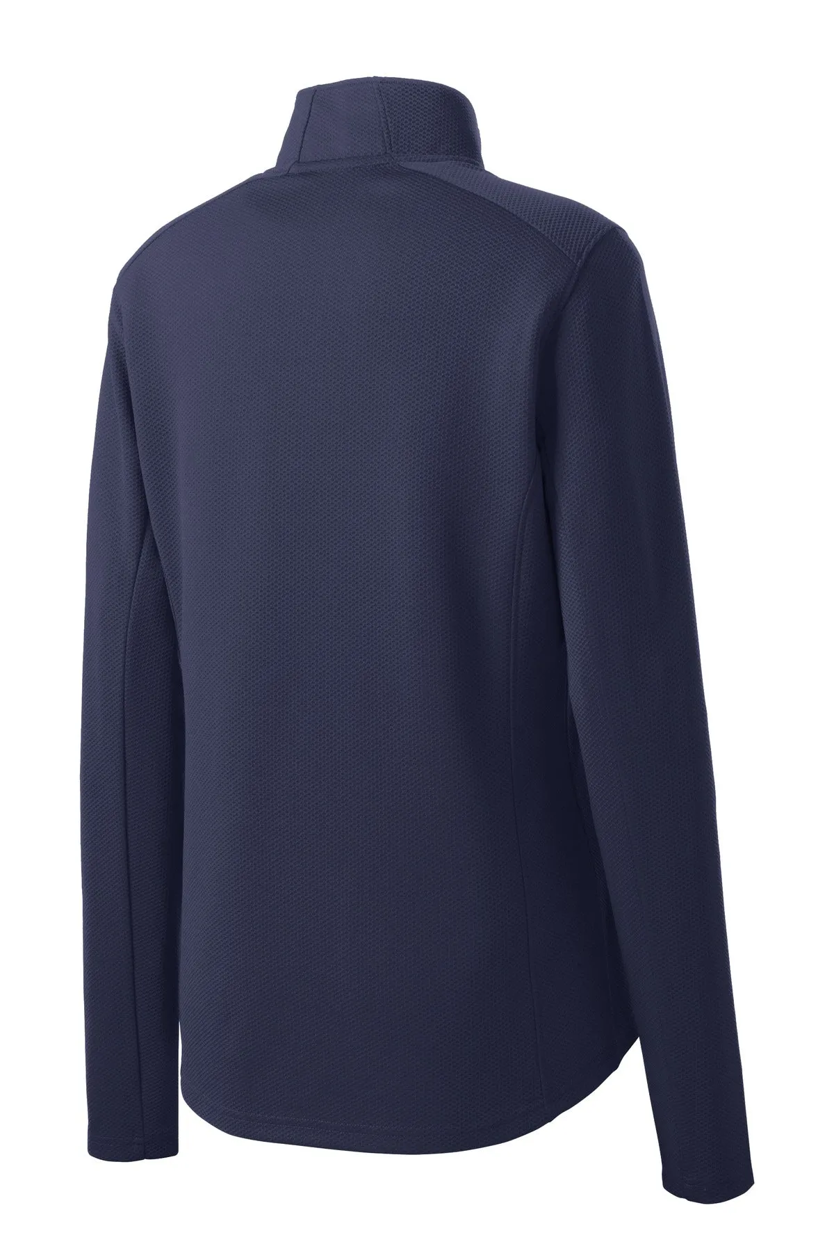 Sport-Tek Women's Sport-Wick Textured 1/4-Zip Pullover.  LST860 True Navy