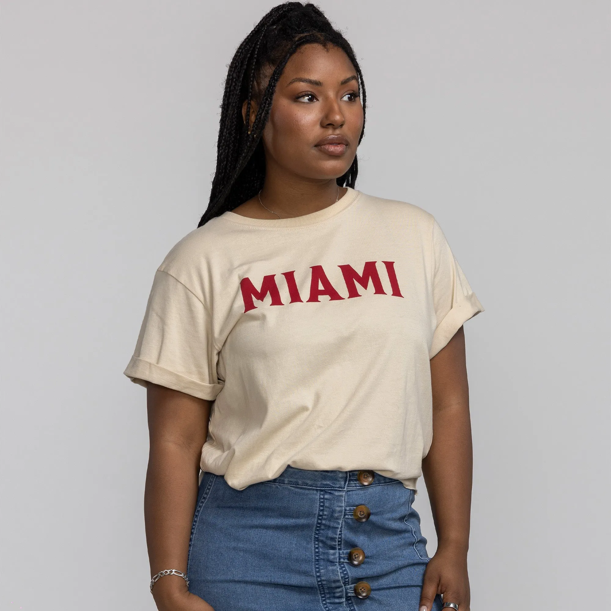 Sportiqe Miami HEAT Beige Women's Tee