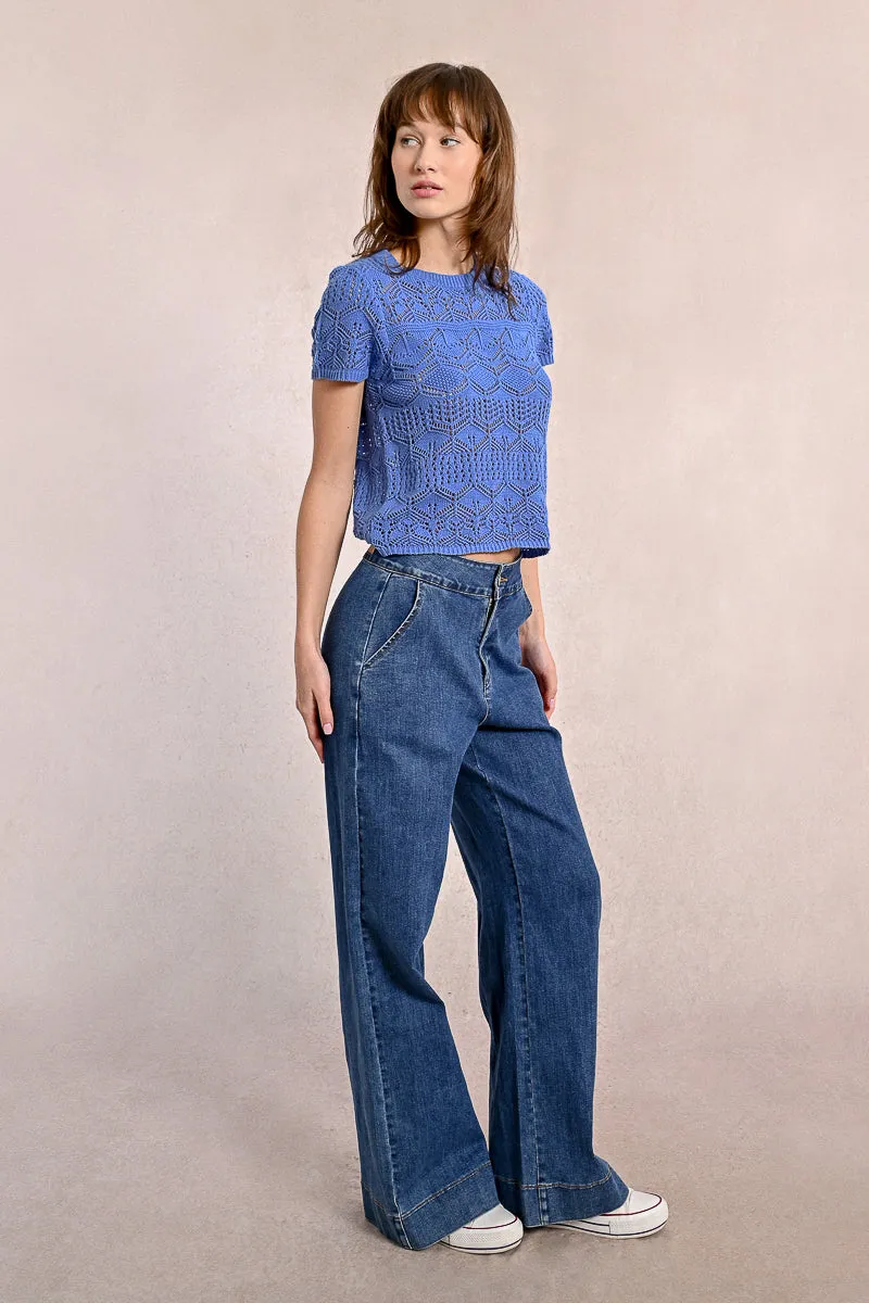 S/S Textured Sweater - Blue