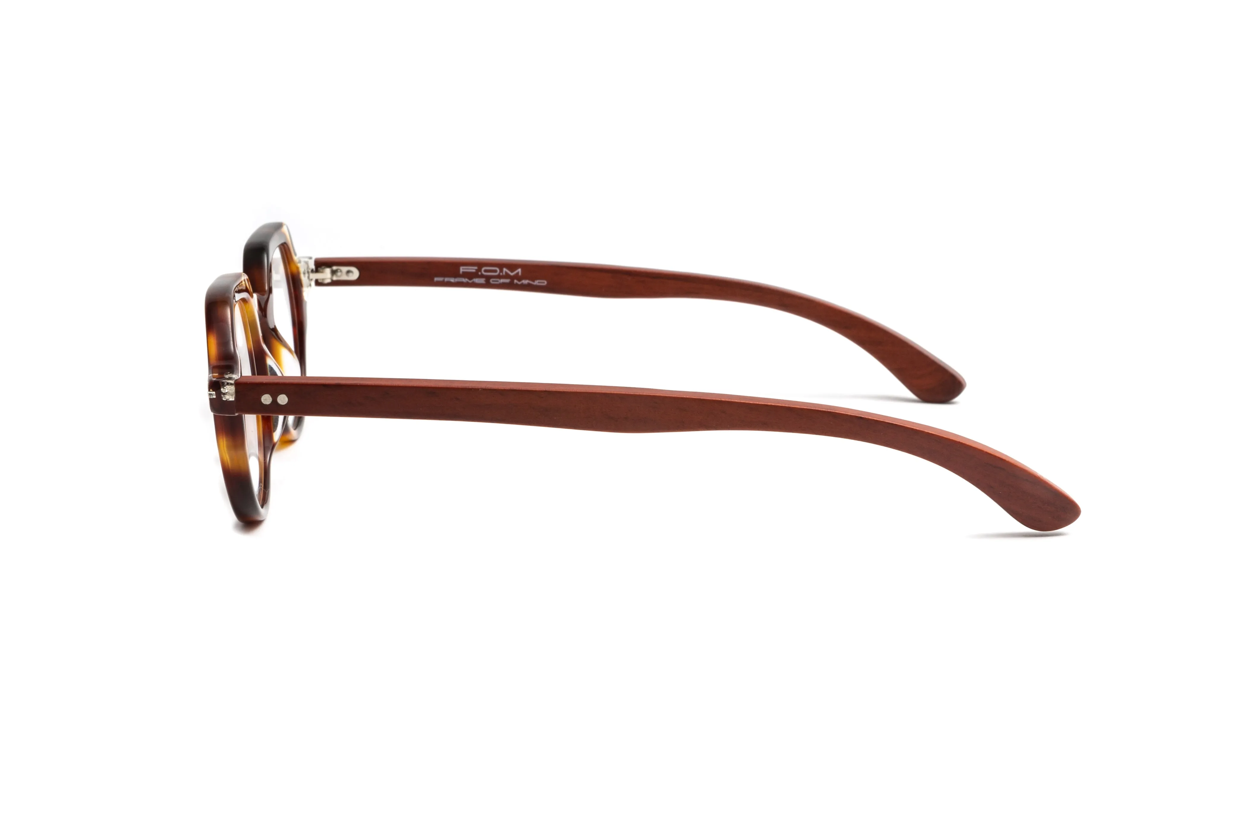 St. Tropez Round Tortoise/ Clear Cherry Wood Unisex Reading Glasses
