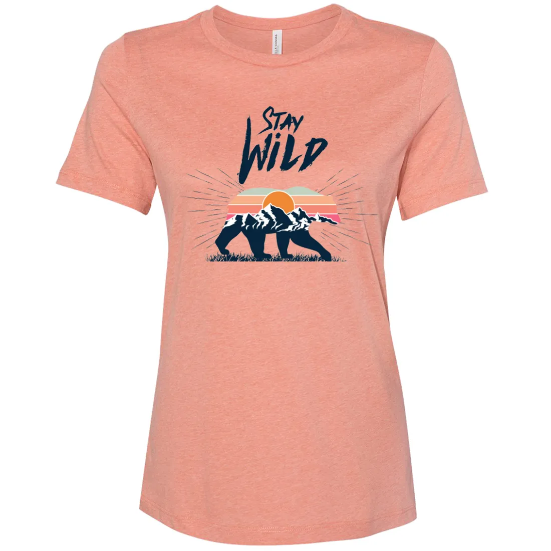 Stay Wild Sunset Bear Women's Relaxed Jersey Tee